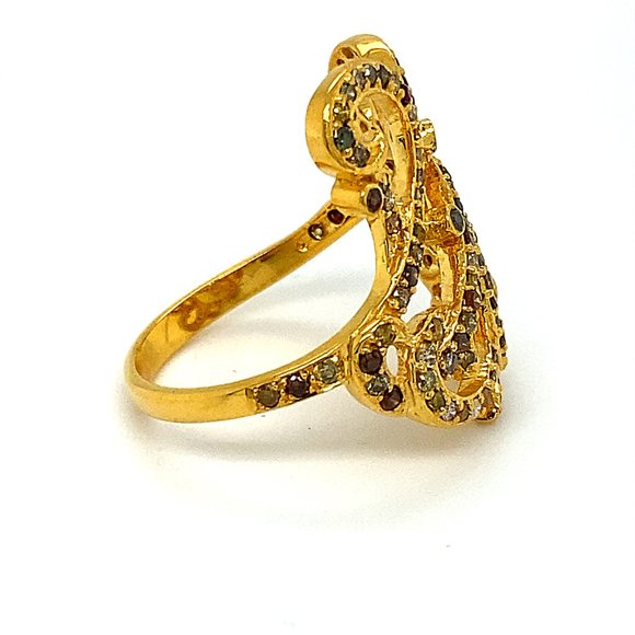 Fancy Colored Diamonds 1.60ct Solid 14K Gold Ring - Picture 3 of 6